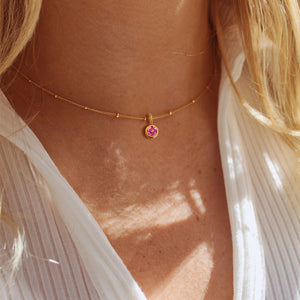 Stainless Steel Birthstone Necklace