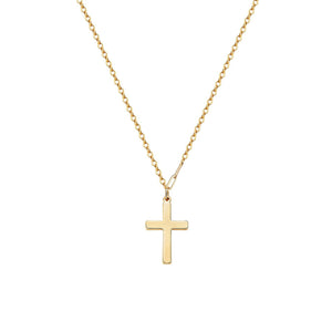 14K Gold Plated Small Cross Pendant Necklace