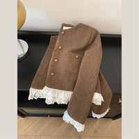Elegant Short Lace Panel Jacket - image 6
