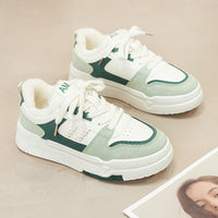 Women's Fleece-Lined White Canvas Sneakers - image 5