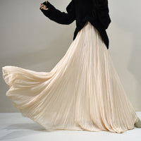 Nude Pleated Chiffon Swing Dress - image 7