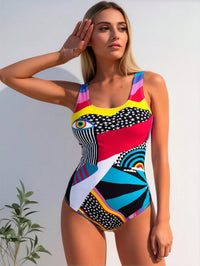 Women's Abstract Evil Eye Print One-Piece Swimsuit - image 2