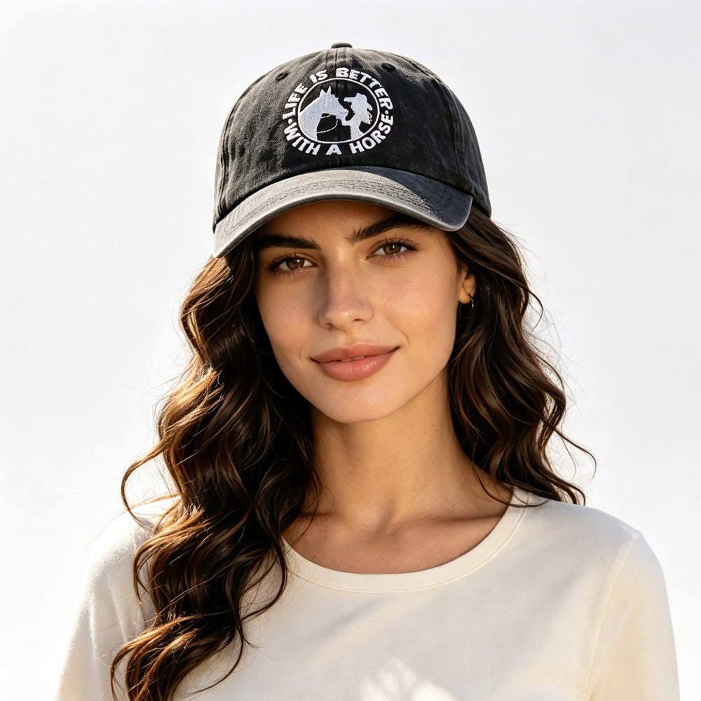 Gorra bordada Life Is Better With A Horse, estilo vaquero - image 3