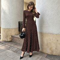 Bell Sleeve Polka Dot Belted Dress - image 4