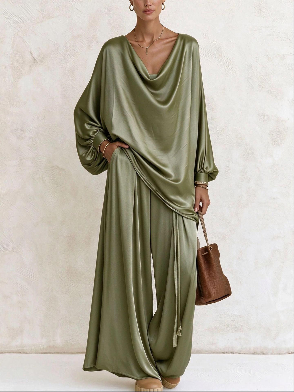 Women's Wide Leg Pants Two-Piece Set - image 11