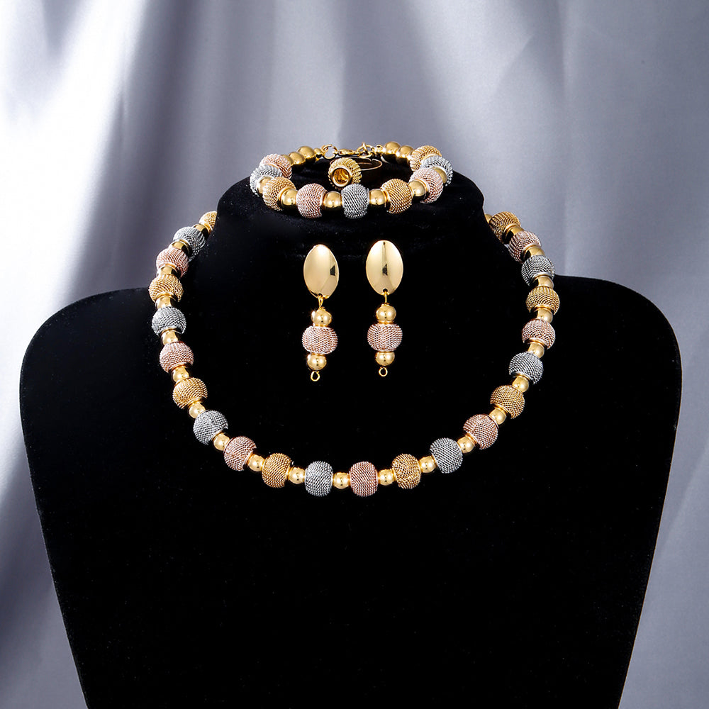 Two-Tone Beaded Jewelry Set - image 4