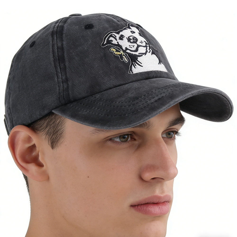 Embroidered Dog Baseball Cap, Vintage Washed - image 2