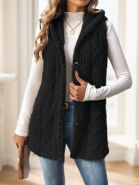Women's Red Hooded Fleece Vest - image 2