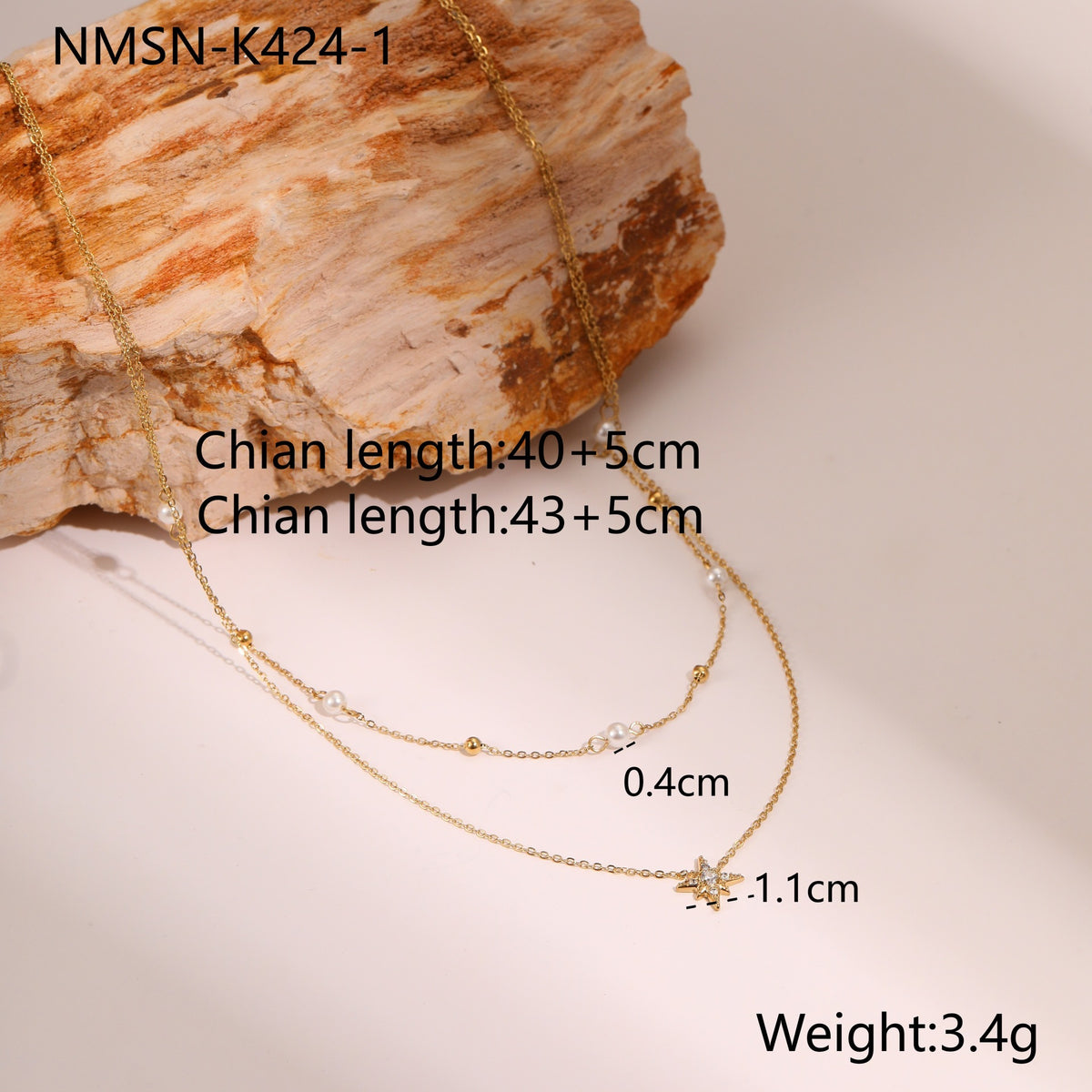 Layered Star & Pearl Necklace - image 5