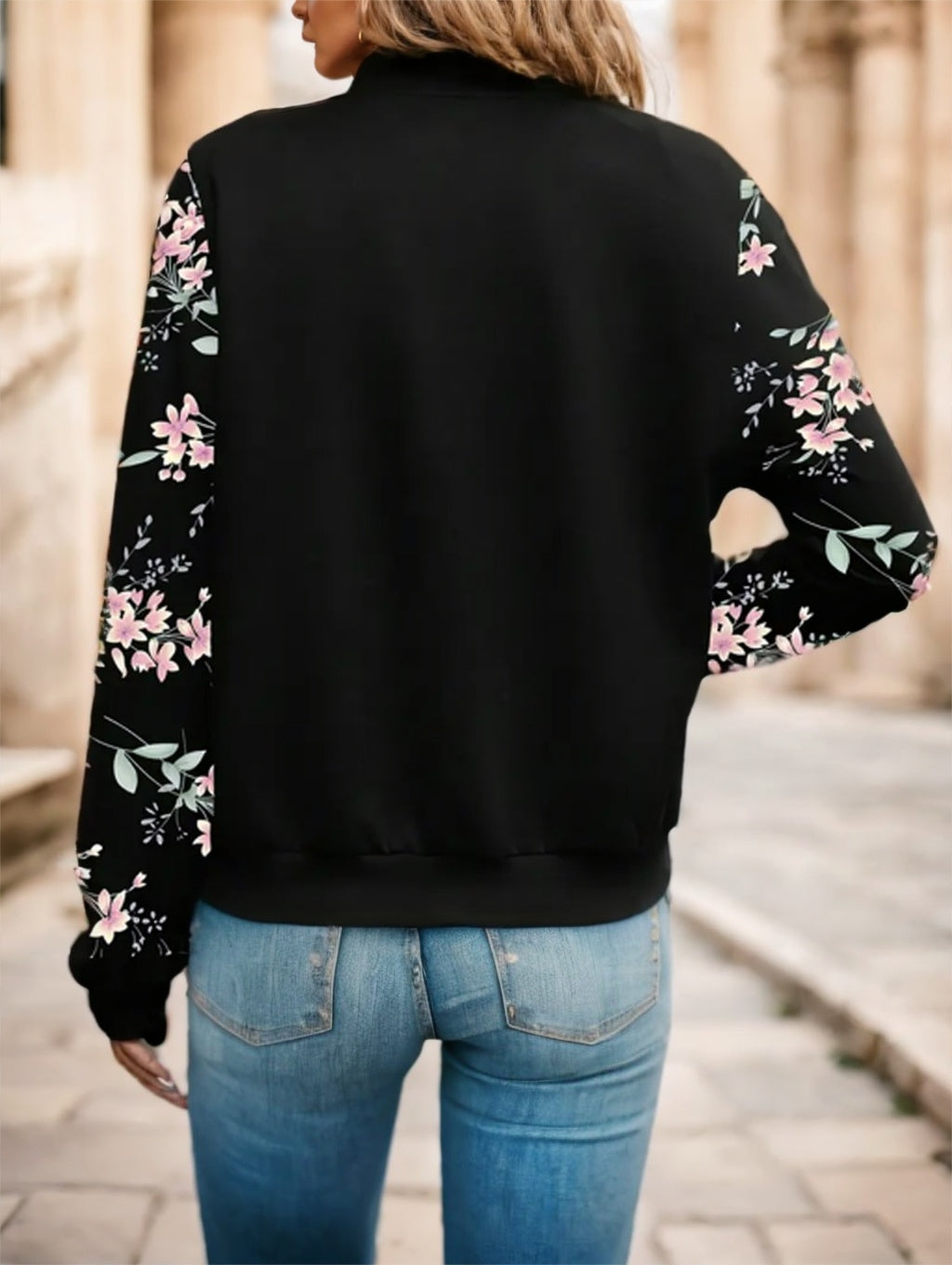 Floral Print Zip Up Jacket - image 3