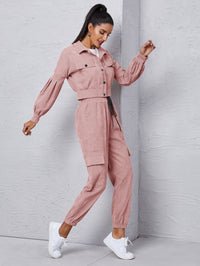 Flap Detail Jacket With Tie Front Cargo Pants - image 1