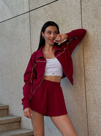 Elastic Shorts Striped Design Two-piece Set - image 7