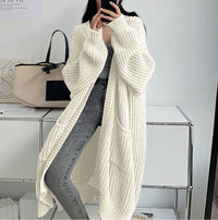 Women's Oversized Chunky Knit Long Cardigan with Pockets - image 2
