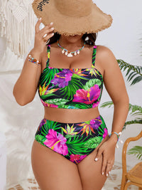 Women's Plus Size Tropical Floral Bandeau Bikini Set - image 3