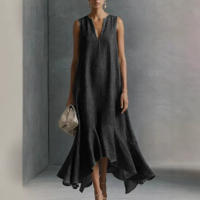 V-Neck Loose Fit Flared Dress - image 2