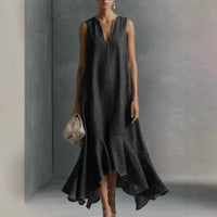 V-Neck Loose Fit Flared Dress - image 2