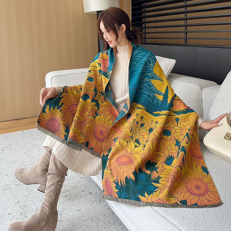 Artificial Cashmere Scarf Elegant Shawl Fashion High Sense - image 7