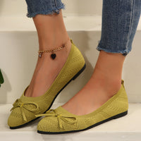 Women's Bow Knit Pointed Toe Flats - image 3