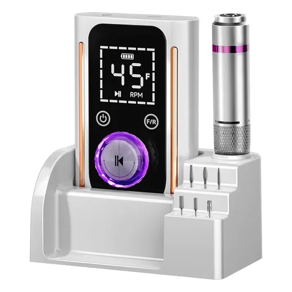 Portable Electric Nail Drill Bit 45000 RPM With 11 Bits Base Waist Clip Cordless Rechargeable Nail File Machine For Professional Salon Home Acrylic Nails Remove Nail Gel Polish Manicure - image 5