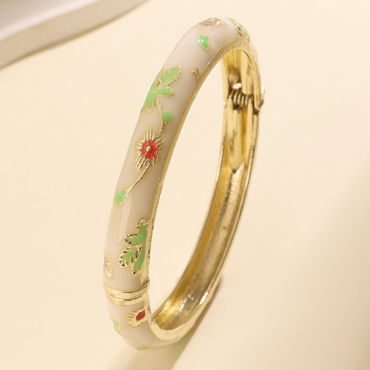 Retro Enamel Floral Bracelet - image 12