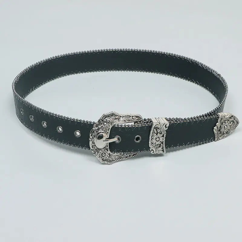 Cinturón clásico de cuero negro - image 3