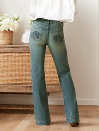 Vintage Wash Slim Flare Jeans - image 2