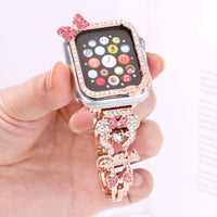 Hearts Rhinestone Metal Band Compatible with Apple Watch - image 1