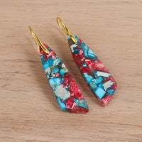 Mosaic Stone Drop Earrings - image 3