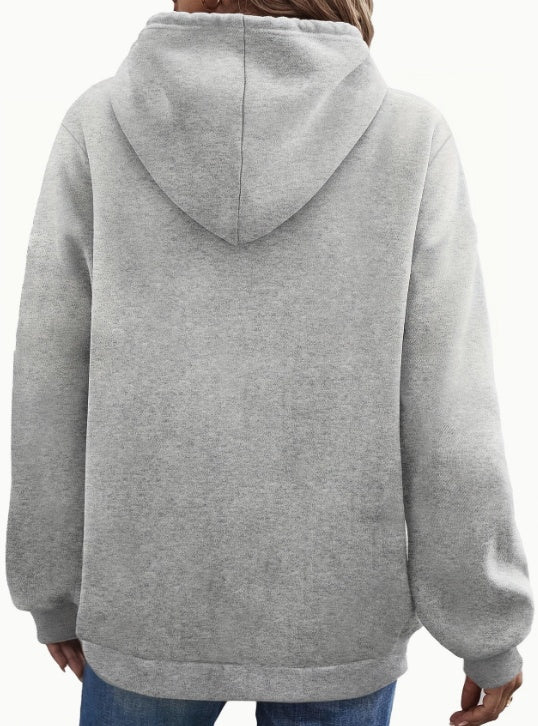 Letter Print Kangaroo Pocket Hoodie - image 5