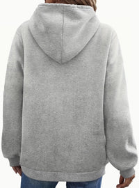 Letter Print Kangaroo Pocket Hoodie - image 5
