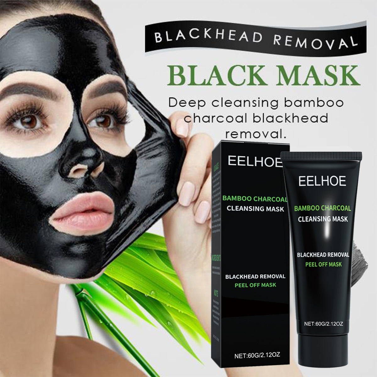 EELHOE Bamboo Charcoal Blackhead Removal Peel-Off Mask For Deep Pore Cleansing And T-Zone Oil Control - image 4