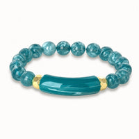 Peacock Blue Chip Bead Bracelet - image 1