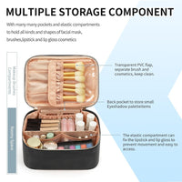 Makeup Bag, Portable Cosmetic Bag Black Make Up Case Toiletry Bag Large Capacity Travel Makeup Case Organizer - image 8