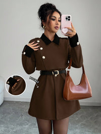 Notch Collar Slim Fit Wool Coat - image 6