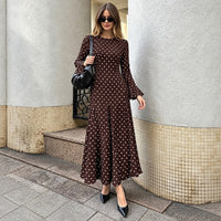Bell Sleeve Polka Dot Belted Dress - image 6