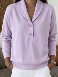 Women's Solid Color Polo Neck Casual Chic Top - image 12
