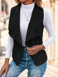 Waterfall Collar Open Front Vest Coat - image 1