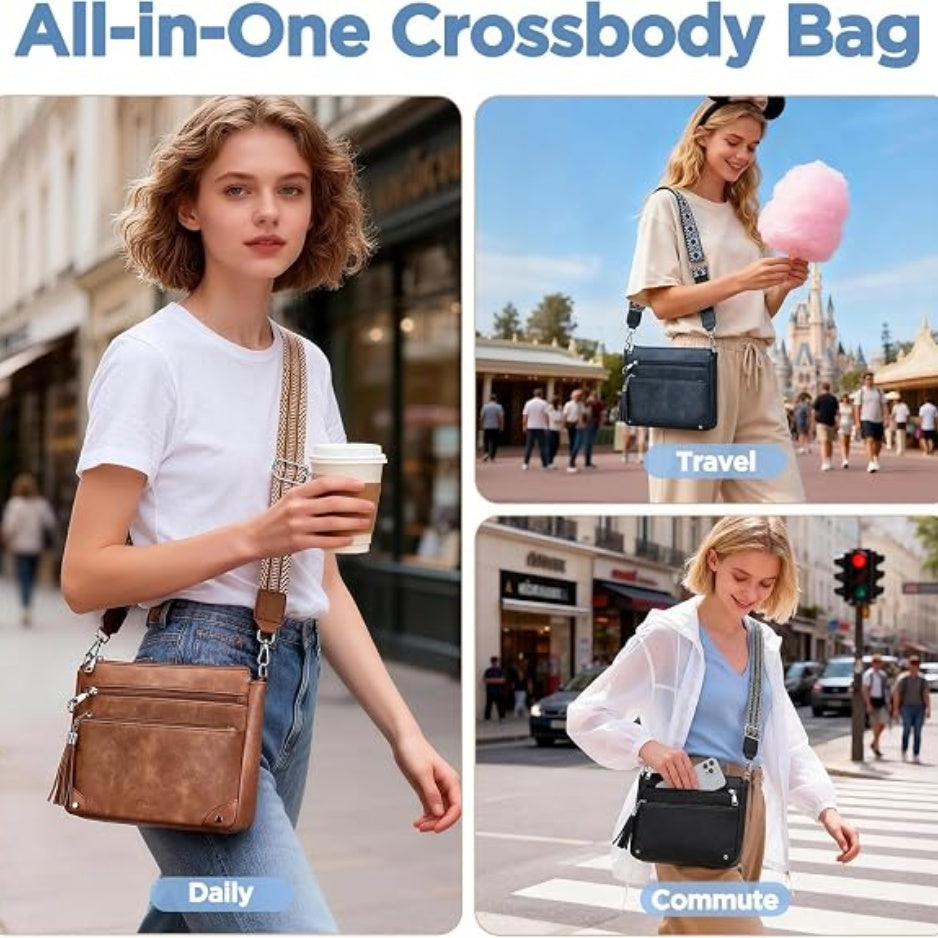 Anti Theft Crossbody Purse For Women RFID Shoulder Bag Travel - image 8