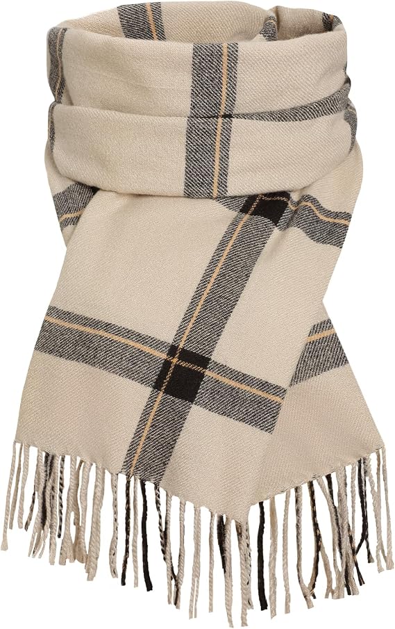 Women's Winter Scarf, Long Oversized Plaid Blanket Shawl Wrap For Cold Weather