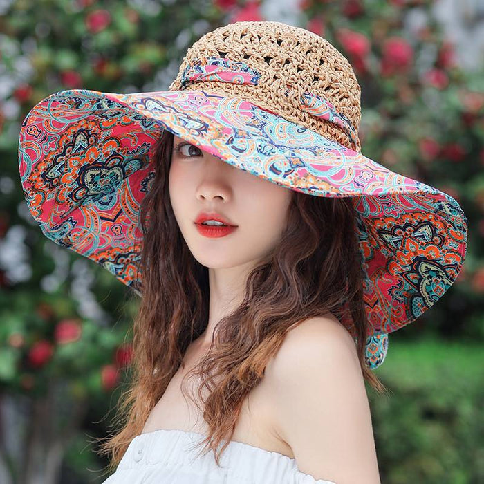 Green Straw Beach Sun Hat