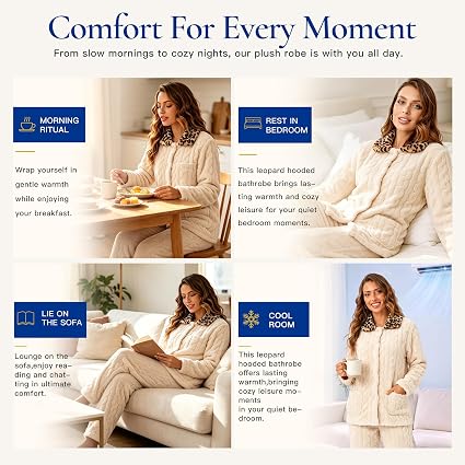 RONGTAI Leopard Button Down Pajama Set  Long Sleeve Plush Fleece PJs - image 3