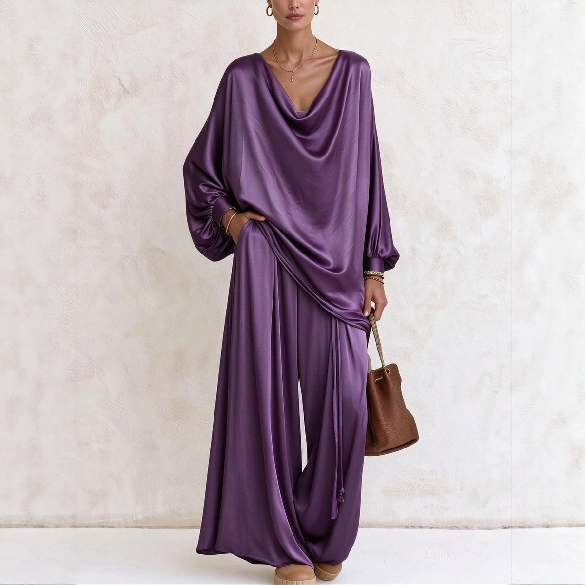 Women's Wide Leg Pants Two-Piece Set - image 3
