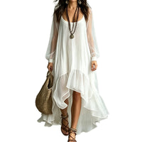 Women's Mesh Asymmetrical Flowy Dress - image 5