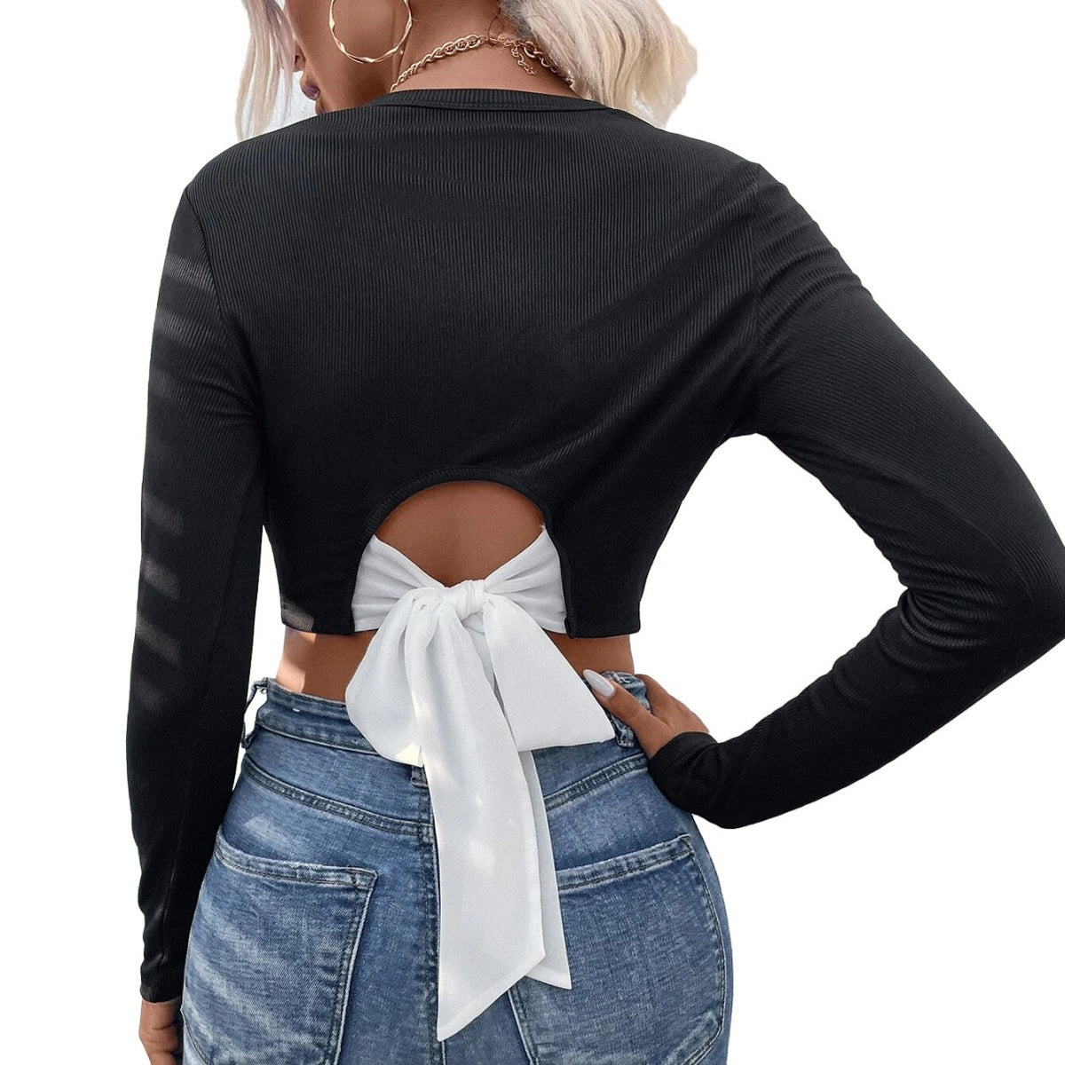 Women's Round Neck Pullover Casual Long Sleeve T-shirt Top - image 5