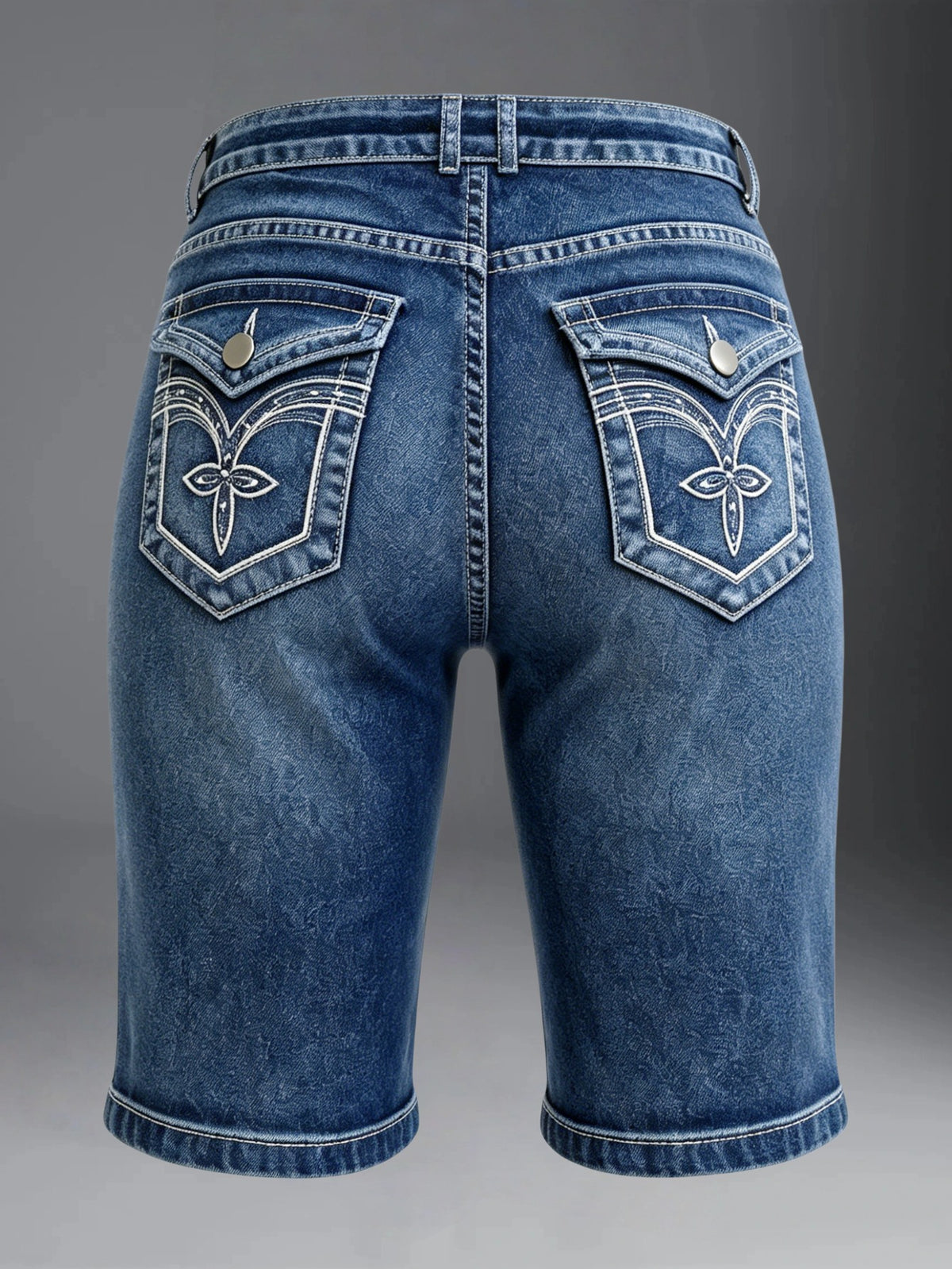 Bermudas de mezclilla elástica de tiro alto - image 3