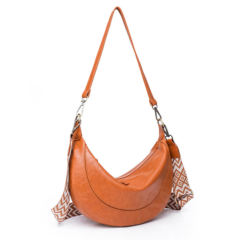 Vintage Crescent Crossbody Bag
