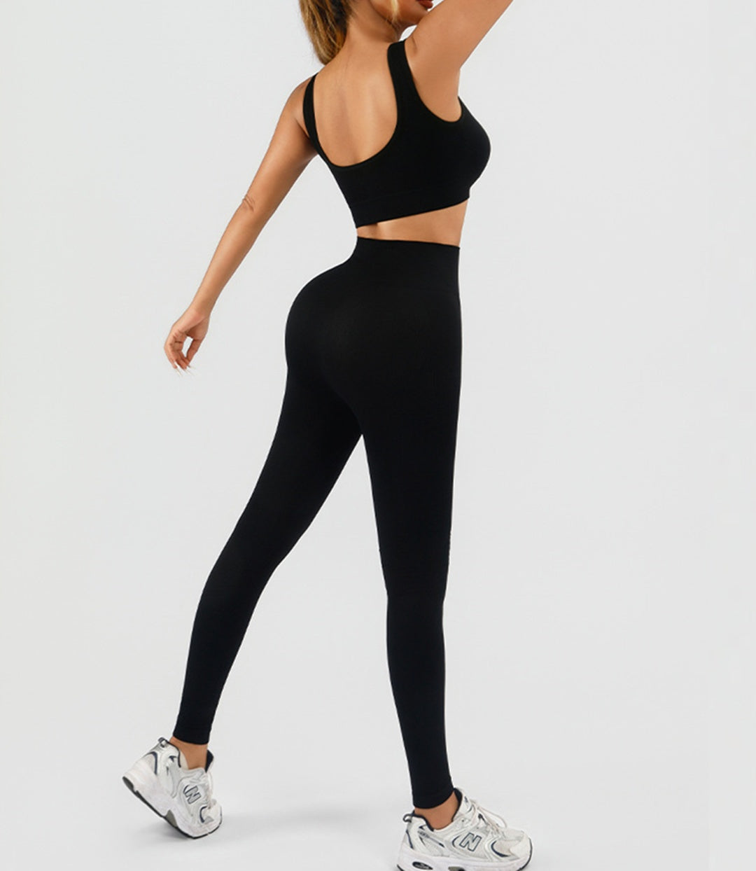 Women's Ribbed Tank 2 Piece Seamless High Waist Workout Set - image 6