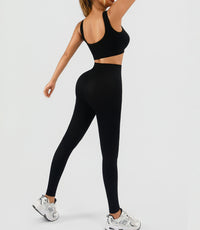 Women's Ribbed Tank 2 Piece Seamless High Waist Workout Set - image 6