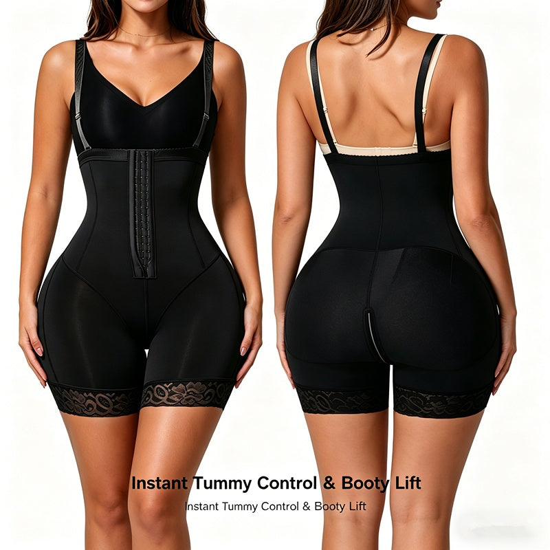 Women's Faja Bodysuit with Tummy Control, Hook Front Waist Trainer - image 3