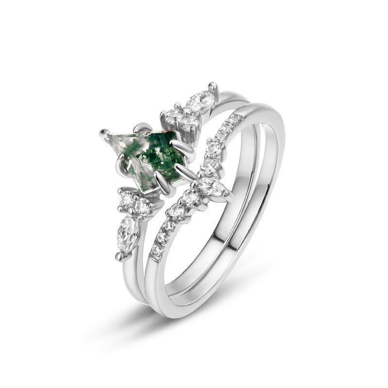 Natural Moss Agate Ring - image 8